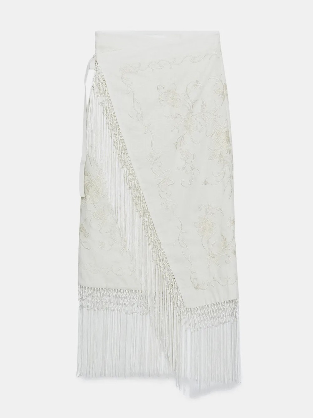 ZARA ZW COLLECTION 100% LINEN EMBROIDERED MIDI SKIRT - Picture 11 of 14